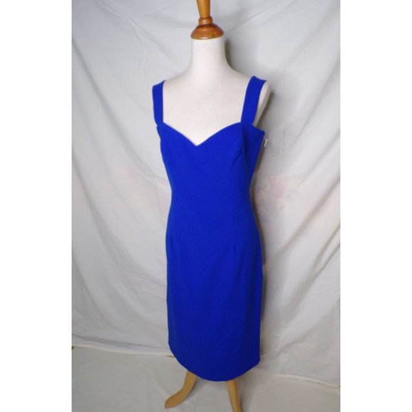 DRESS THE POPULATION Nicole Cocktail Dress Blue Large 8-10 NEW - Picture 6 of 10